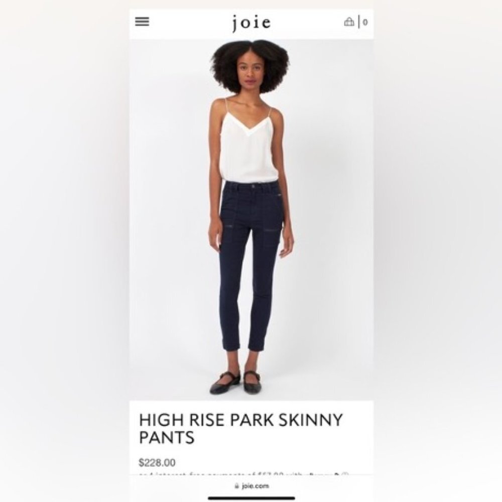 Joie Women’s Park Skinny Utility Cargo Pants - Navy Blue; Size 25 - Picture 8 of 13